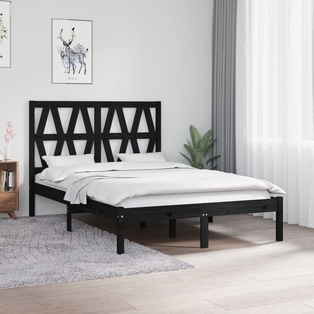 3104018 Bed Frame Without Mattress Solid Wood (810037+818640)