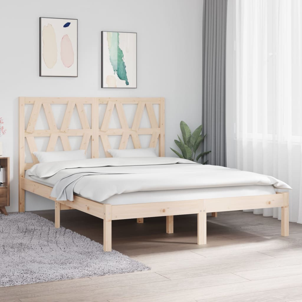 3104018 Bed Frame Without Mattress Solid Wood (810037+818640)