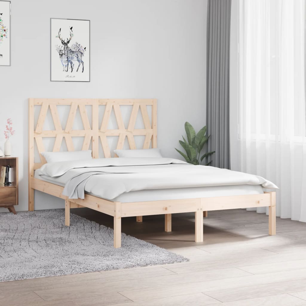 3104018 Bed Frame Without Mattress Solid Wood (810037+818640)
