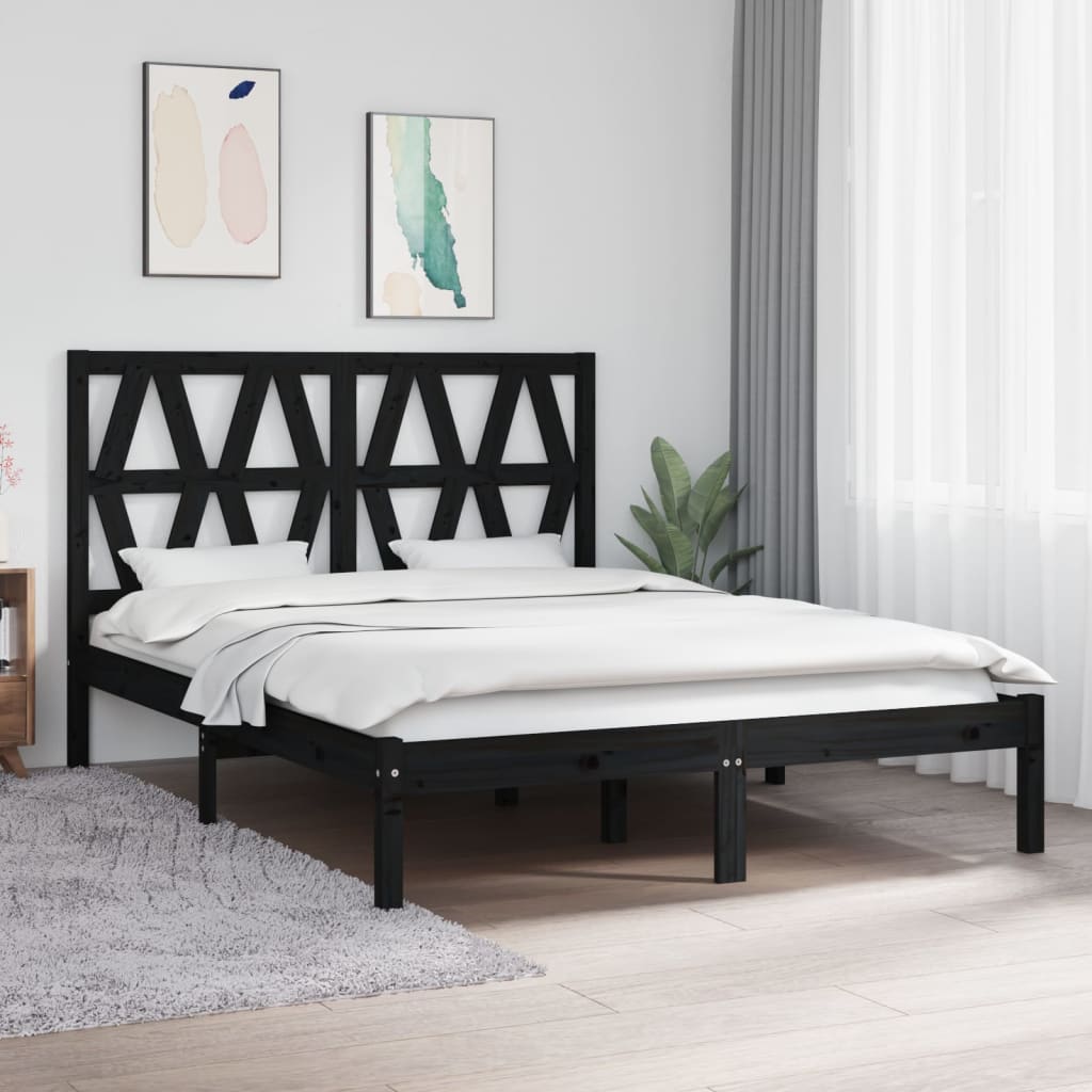 3104018 Bed Frame Without Mattress Solid Wood (810037+818640)
