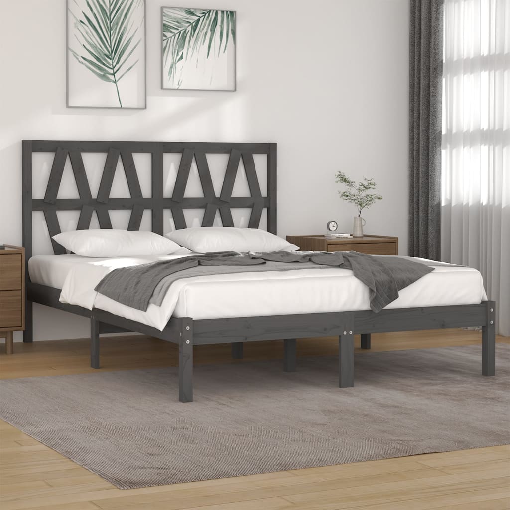 3104018 Bed Frame Without Mattress Solid Wood (810037+818640)
