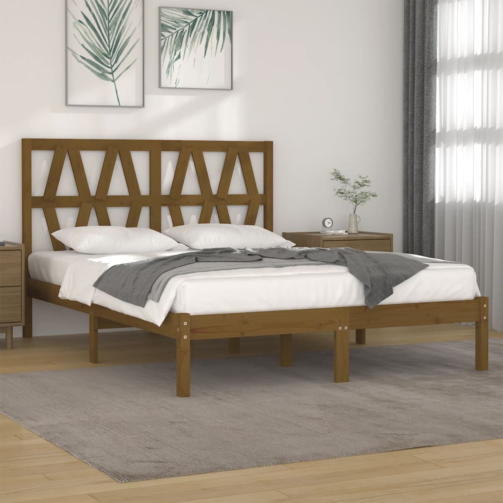 3104018 Bed Frame Without Mattress Solid Wood (810037+818640)