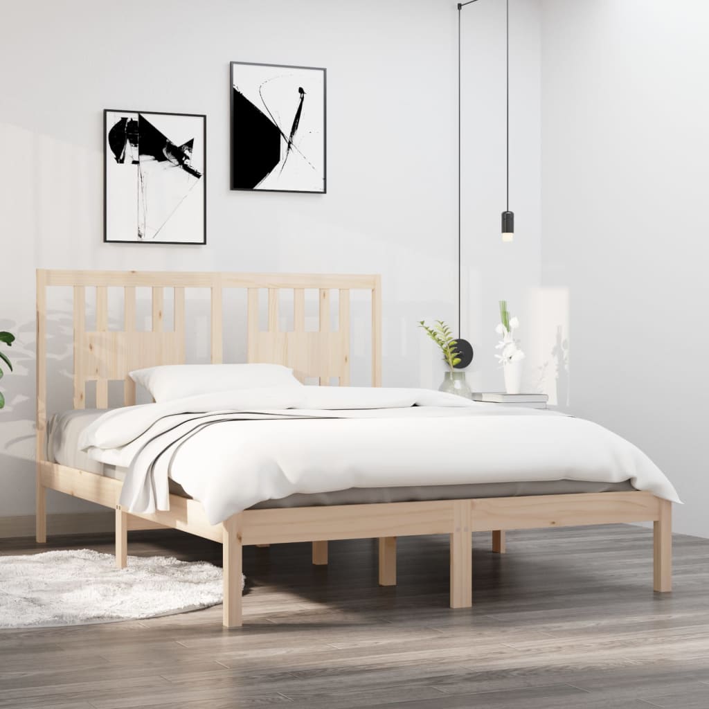 3104083 Bed Frame Without Mattress Solid Wood (810037+818690)