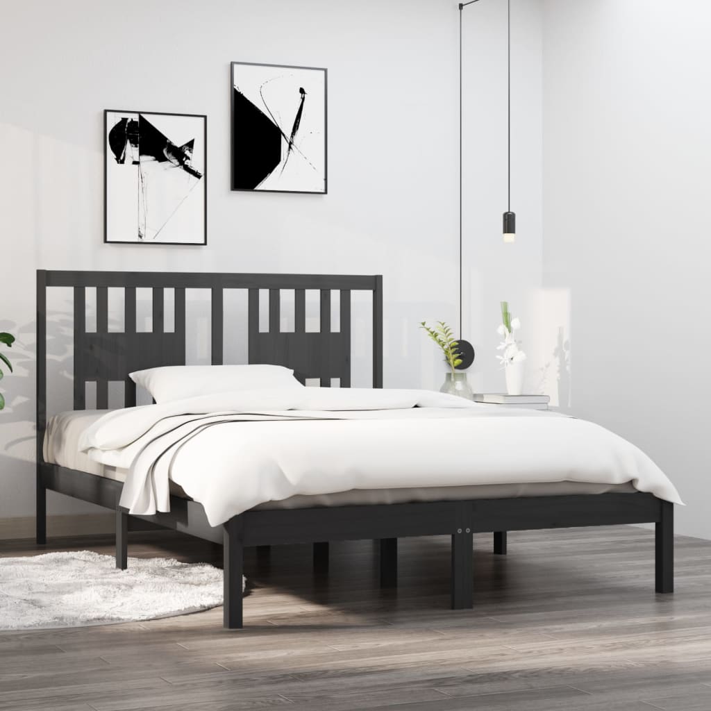 3104083 Bed Frame Without Mattress Solid Wood (810037+818690)