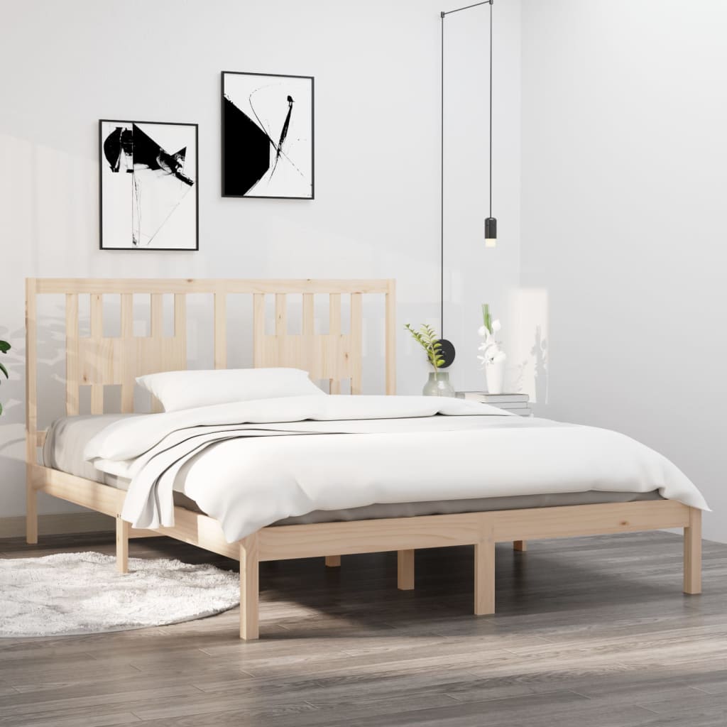 3104083 Bed Frame Without Mattress Solid Wood (810037+818690)