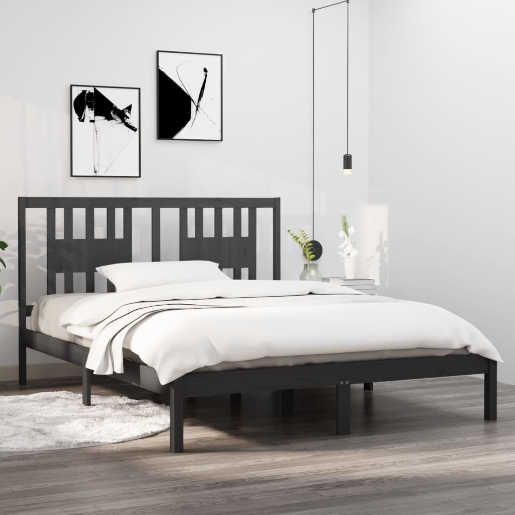 3104083 Bed Frame Without Mattress Solid Wood (810037+818690)