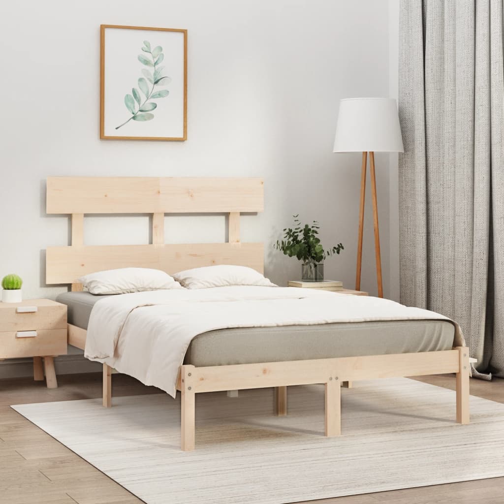 Bed Frame Without Mattress Small Double Solid Wood