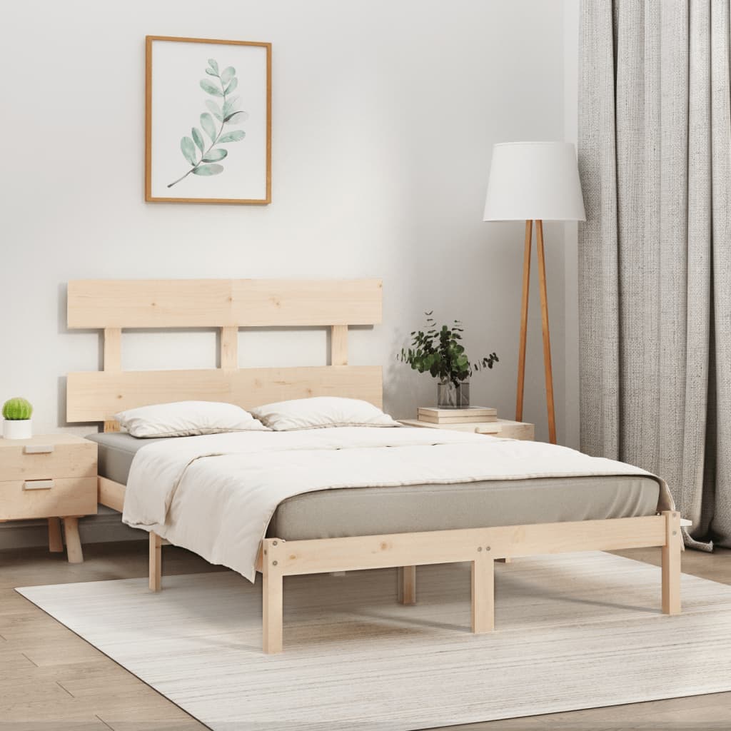 Bed Frame Without Mattress Small Double Solid Wood