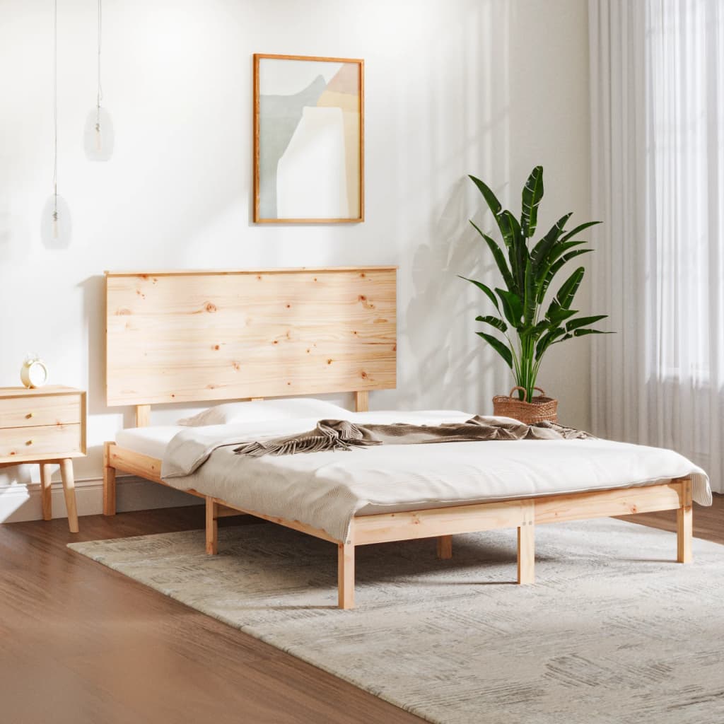 Bed Frame Without Mattress Solid Wood Pine