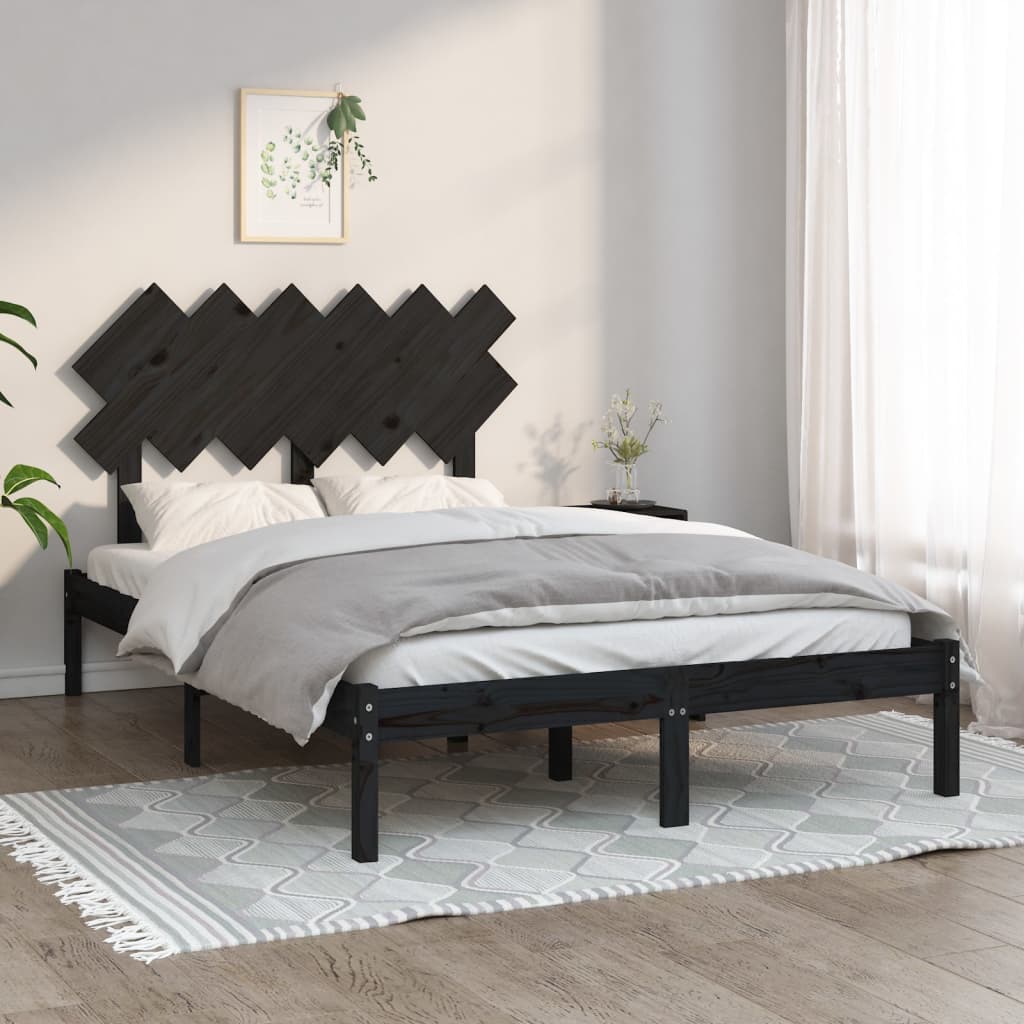 Bed Frame Without Mattress Double Solid Wood