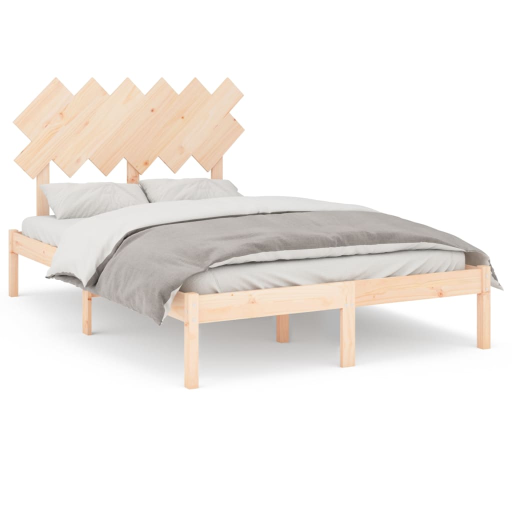 Bed Frame Without Mattress Double Solid Wood