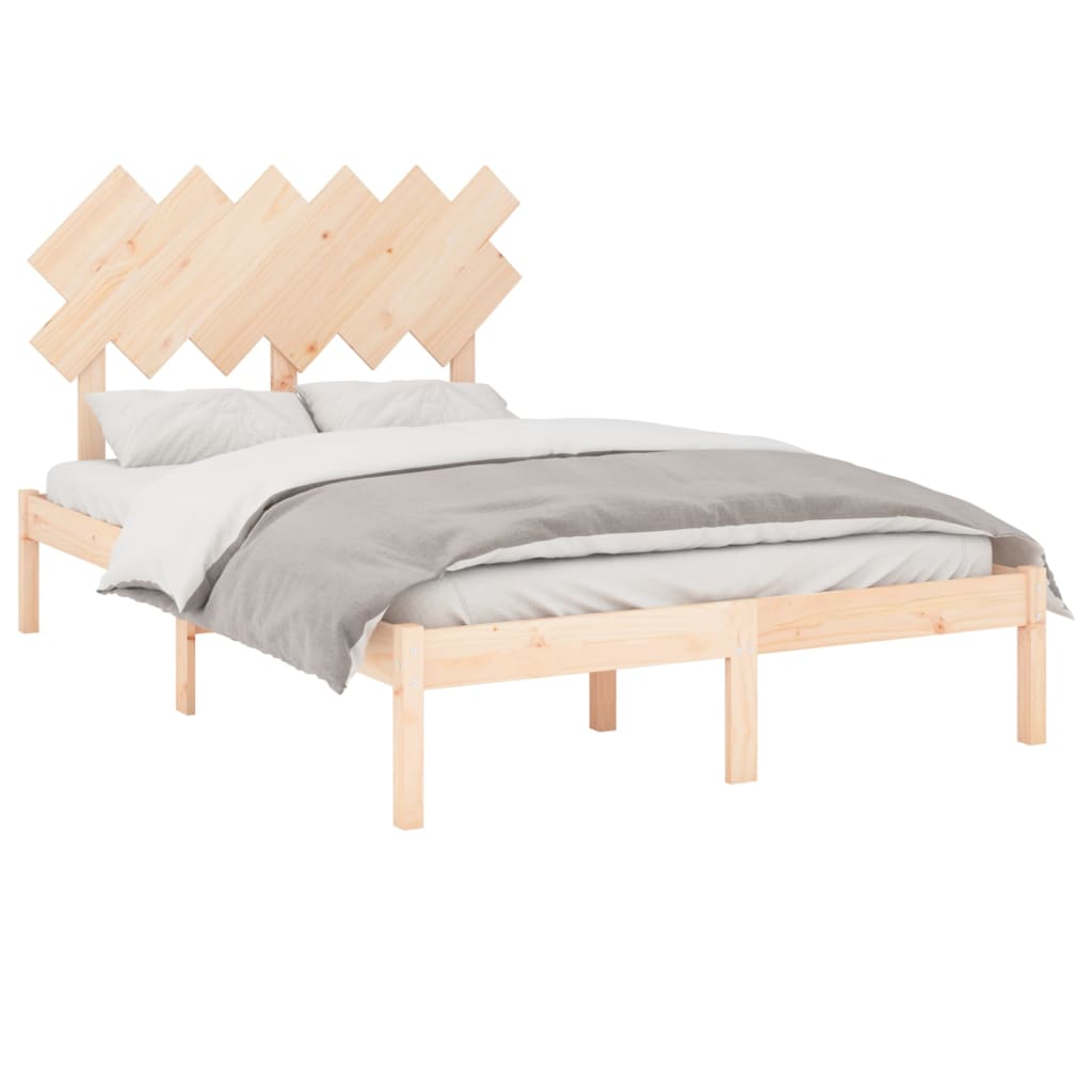 Bed Frame Without Mattress Double Solid Wood