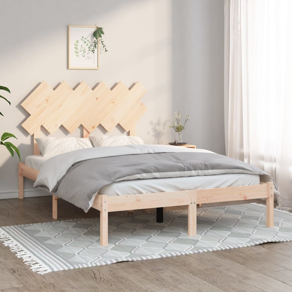 Bed Frame Without Mattress Double Solid Wood