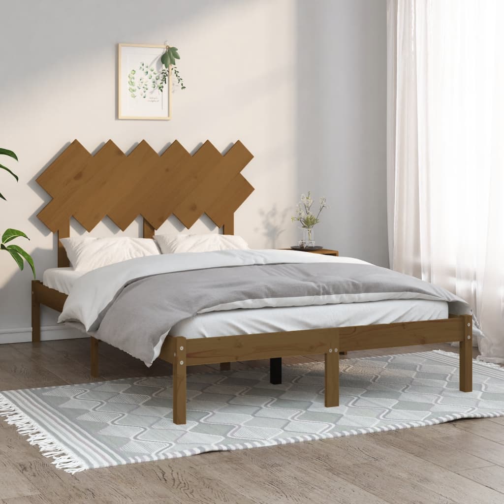 Bed Frame Without Mattress Double Solid Wood