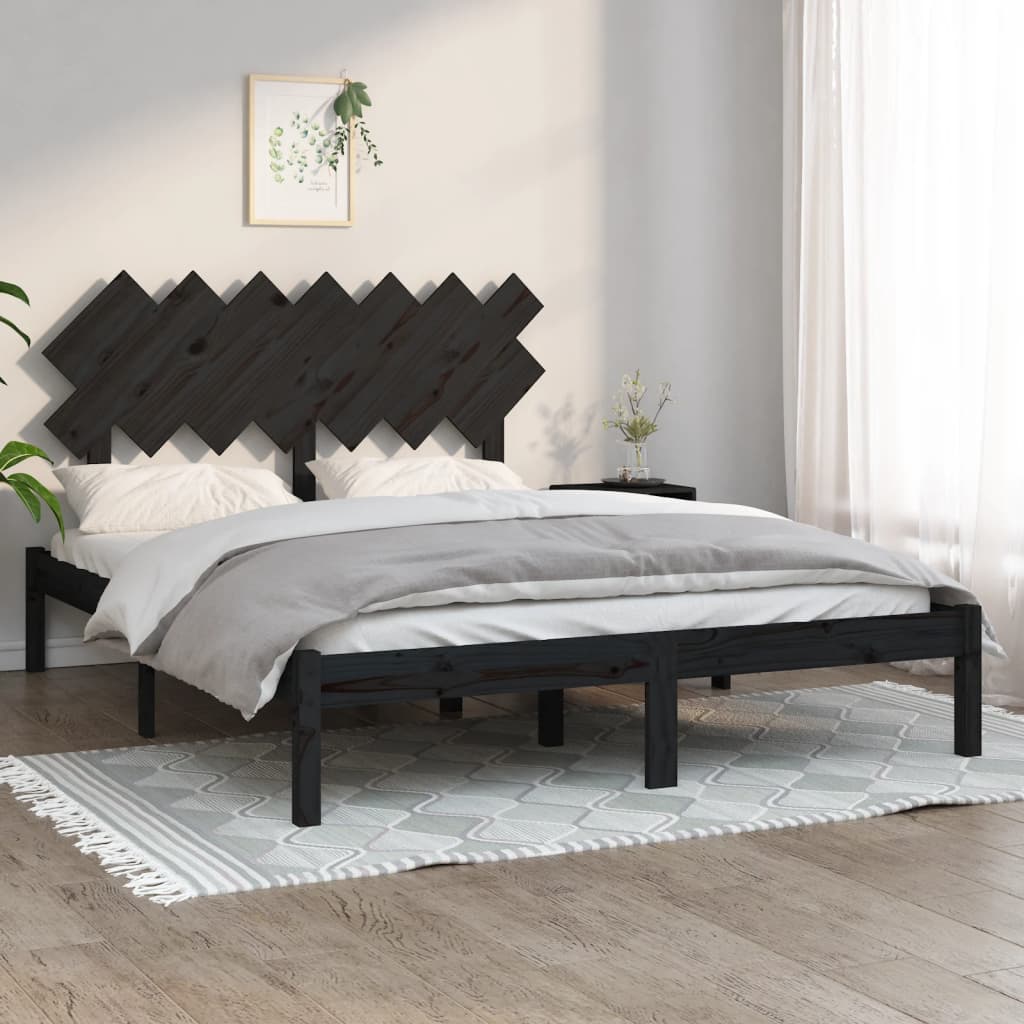 Bed Frame Without Mattress Double Solid Wood