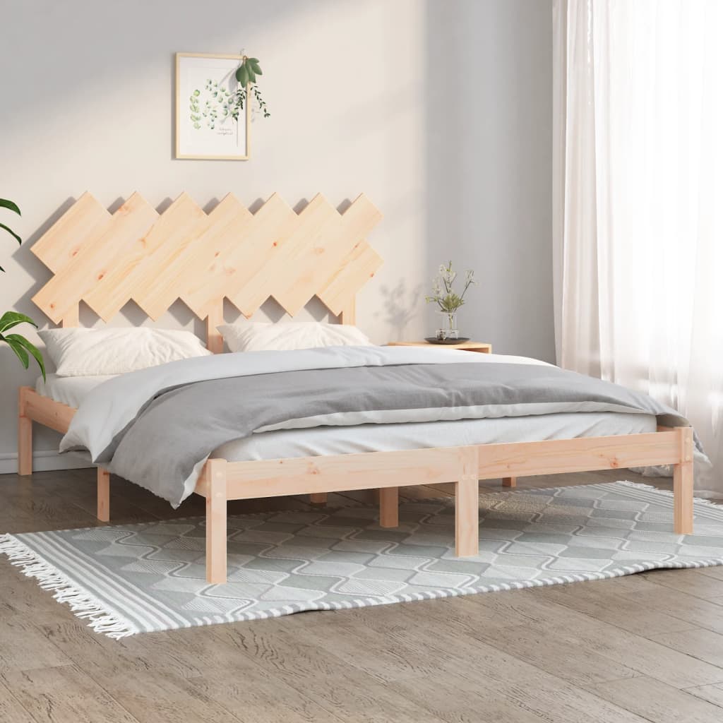 Bed Frame Without Mattress Double Solid Wood