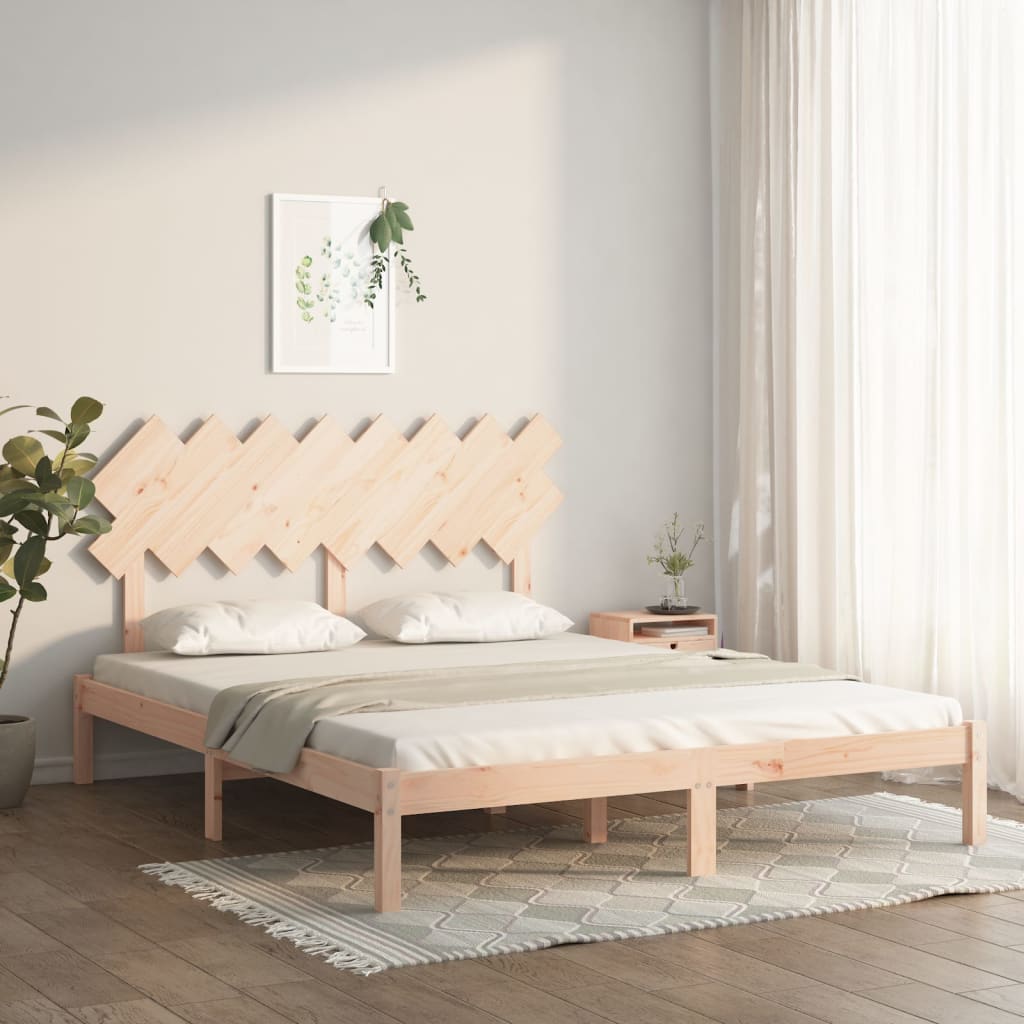 Bed Frame Without Mattress Double Solid Wood