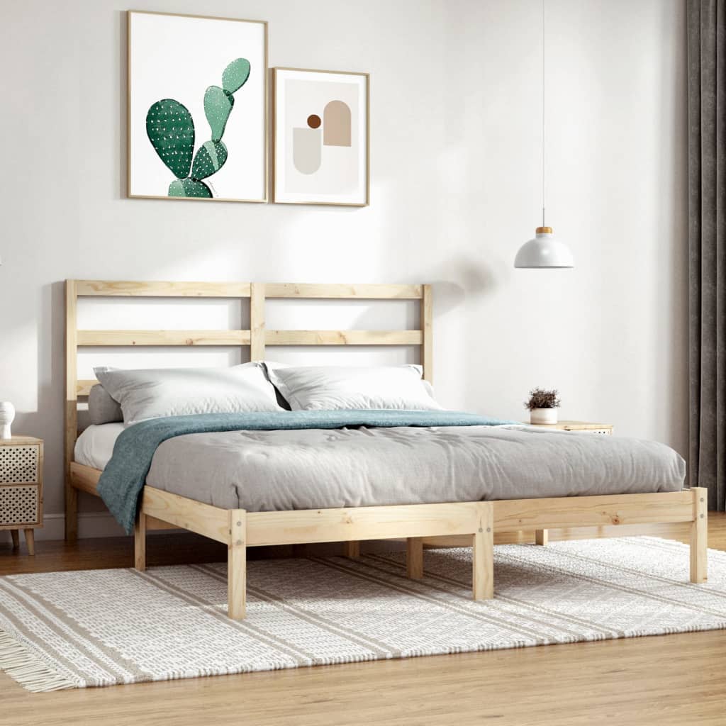 Bed Frame Without Mattress Solid Wood Pine