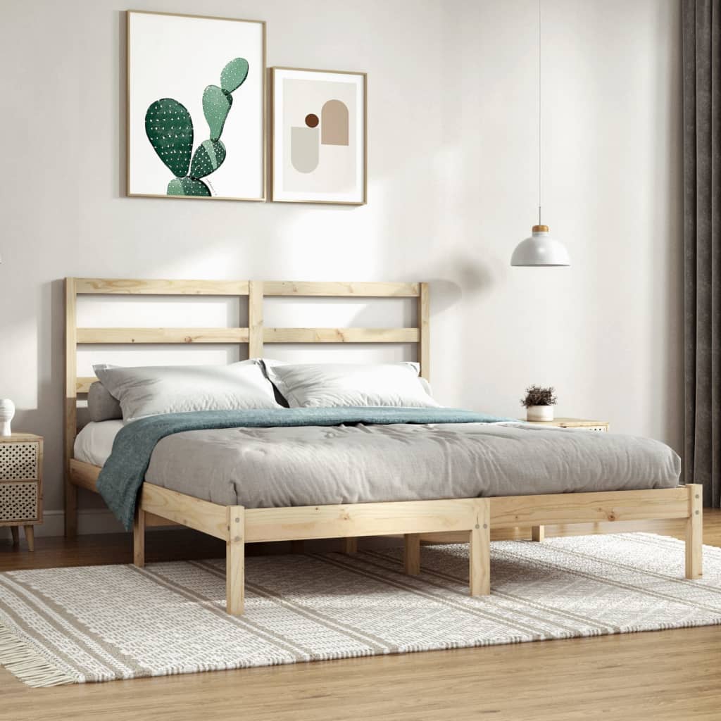 Bed Frame Without Mattress Solid Wood Pine