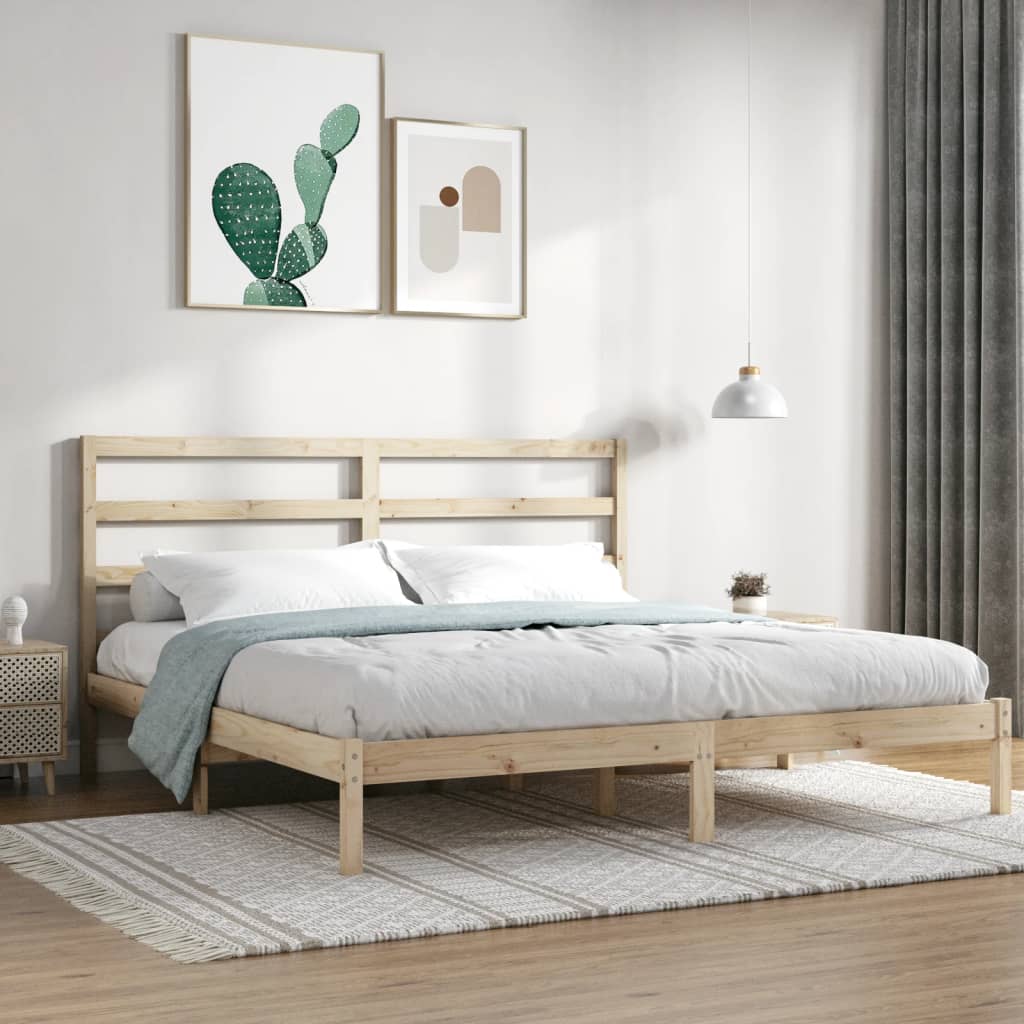 Bed Frame Without Mattress Solid Wood Pine