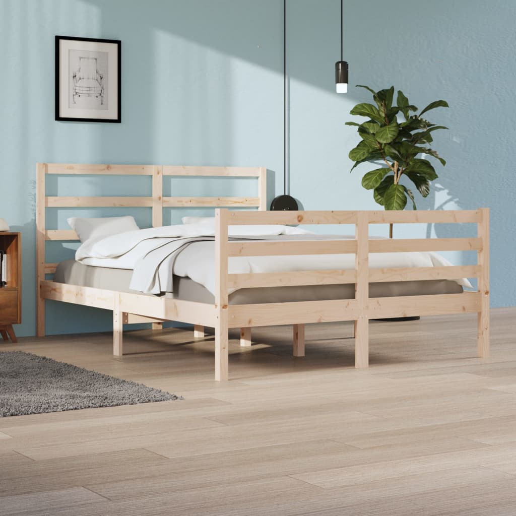 Bed Frame Without Mattress Solid Wood Pine Super King