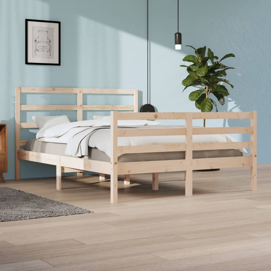 Bed Frame Without Mattress Solid Wood Pine Super King