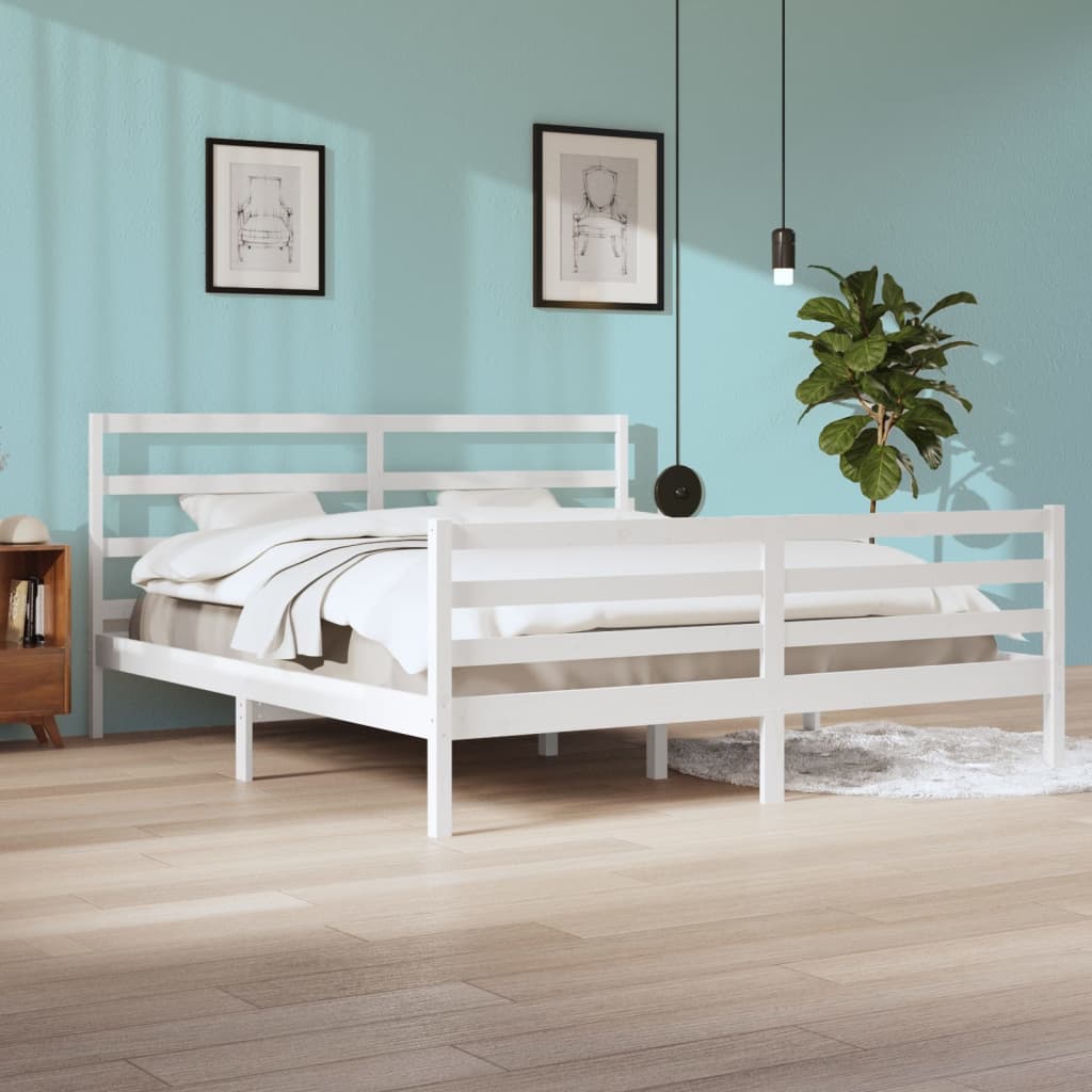 Bed Frame Without Mattress Solid Wood Pine Super King