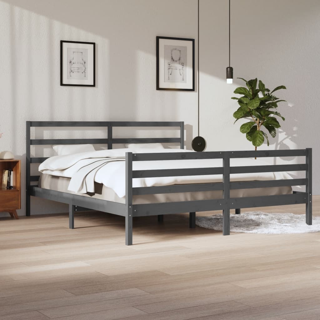 Bed Frame Without Mattress Solid Wood Pine Super King