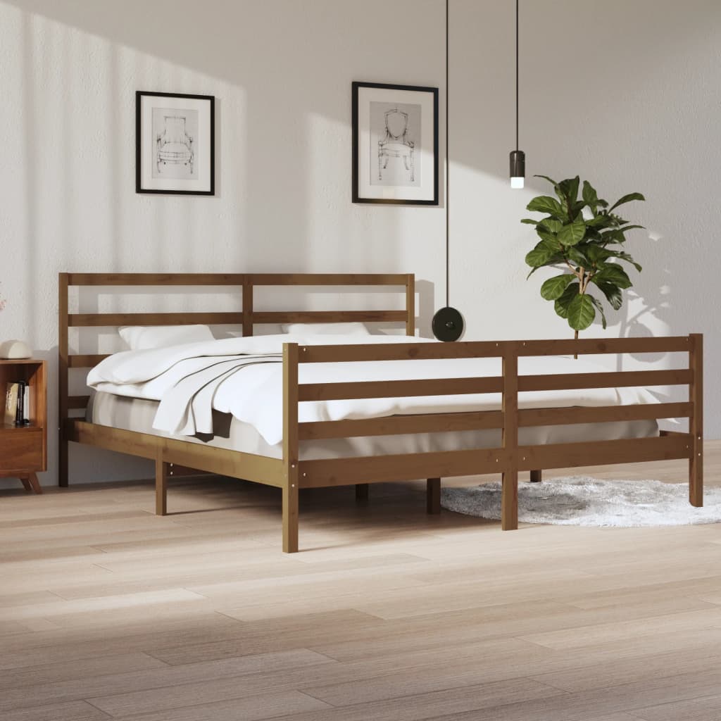 Bed Frame Without Mattress Solid Wood Pine Super King