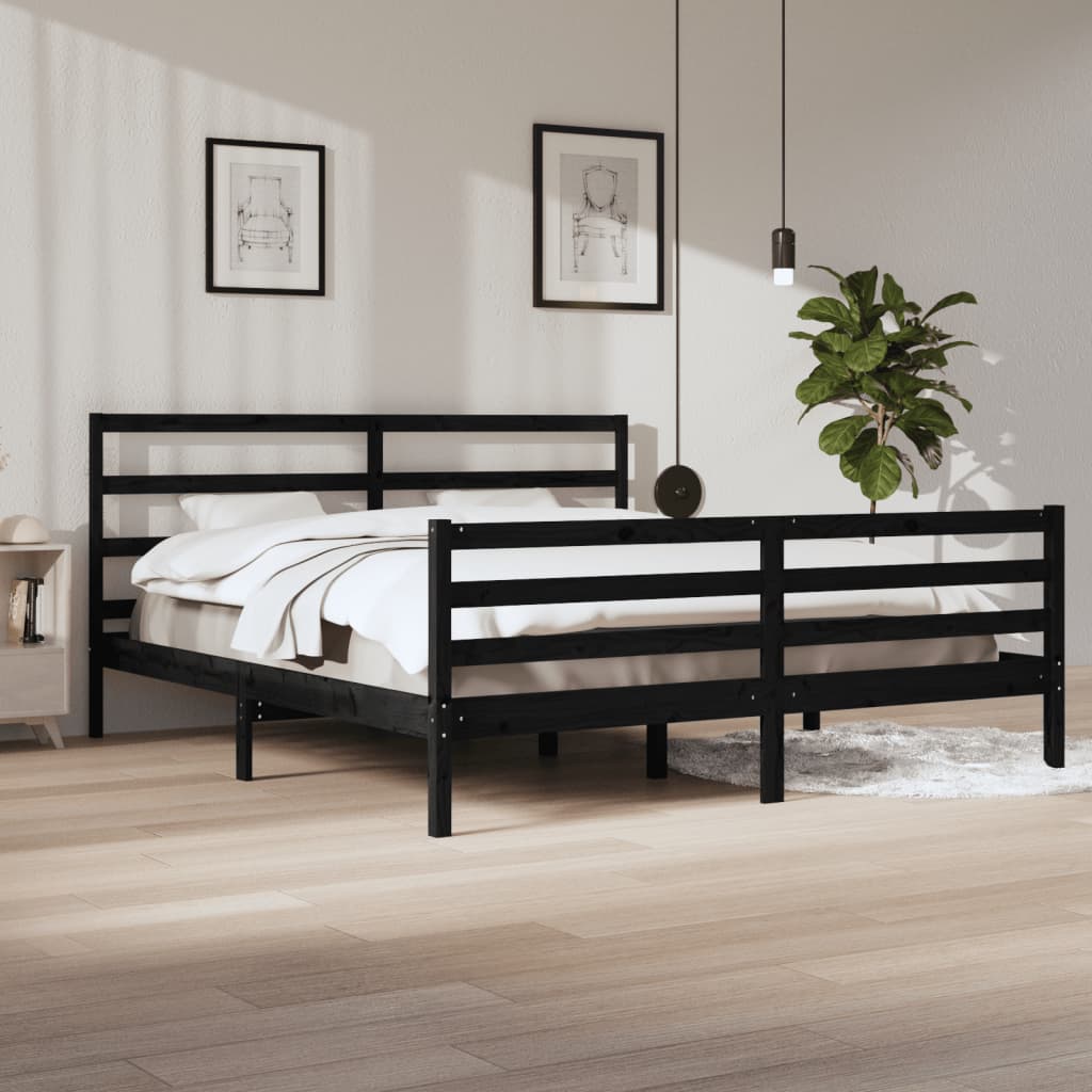 Bed Frame Without Mattress Solid Wood Pine Super King