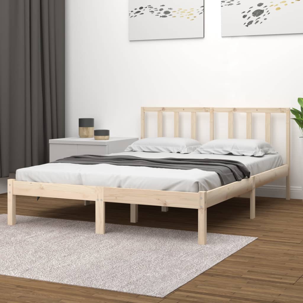 Bed Frame Without Mattress Solid Wood Pine
