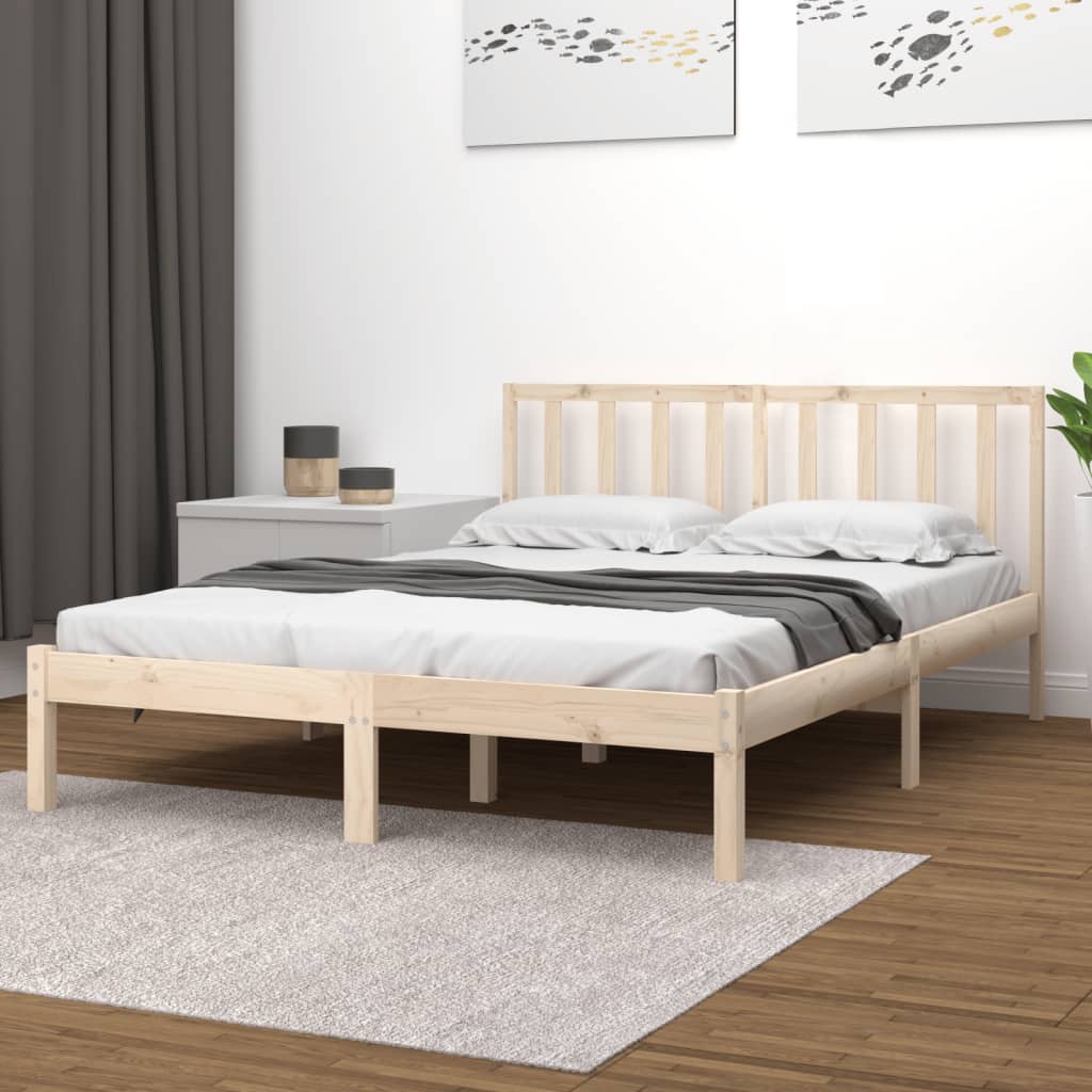 Bed Frame Without Mattress Solid Wood Pine