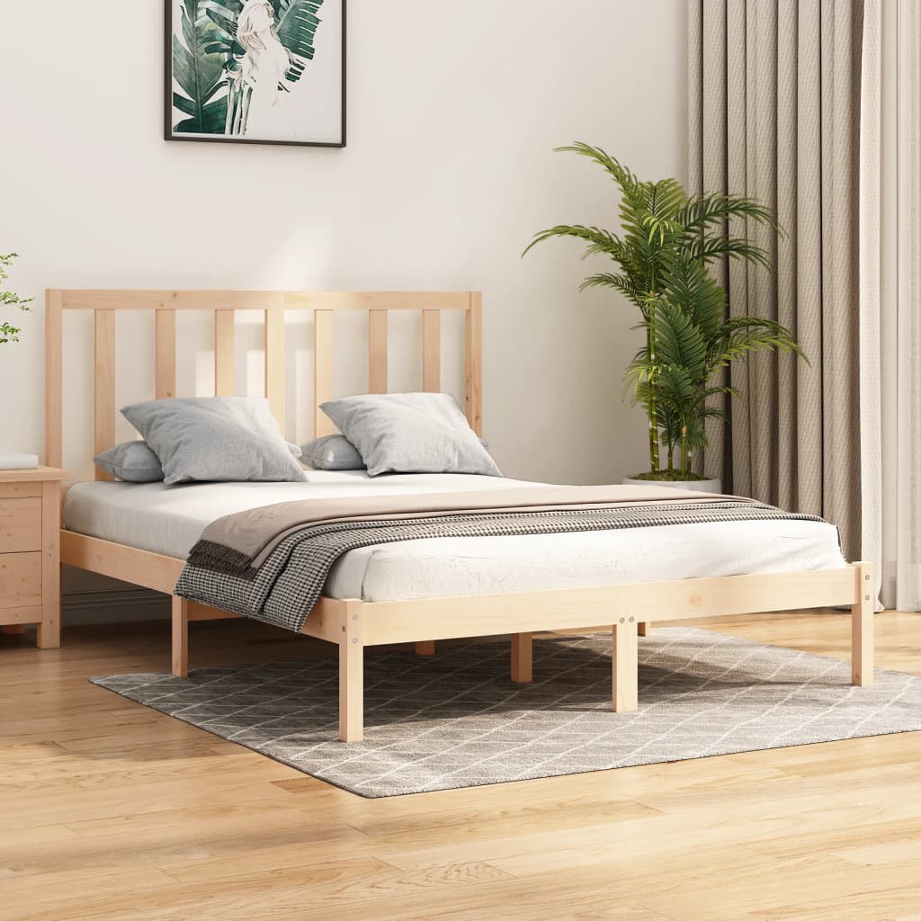 Bed Frame Without Mattress Solid Wood Pine King Size