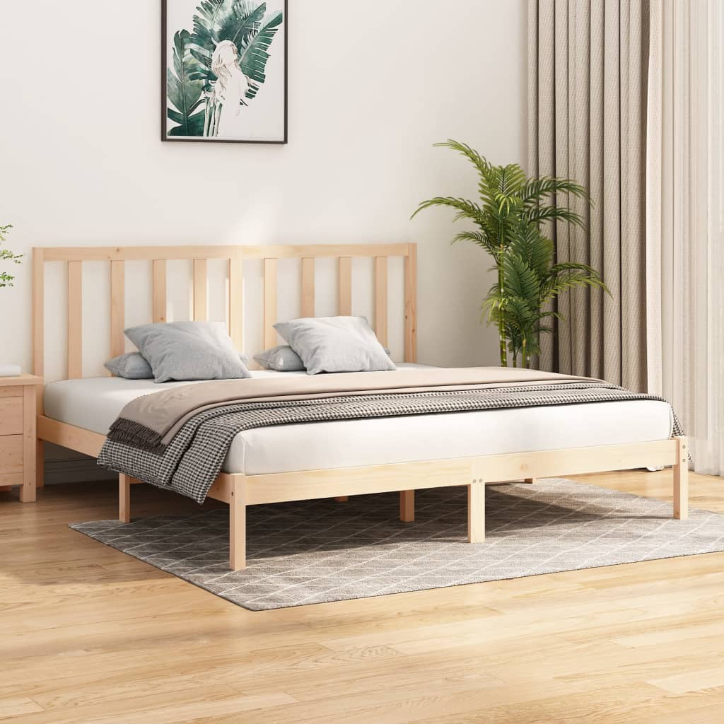 Bed Frame Without Mattress Solid Wood Pine King Size