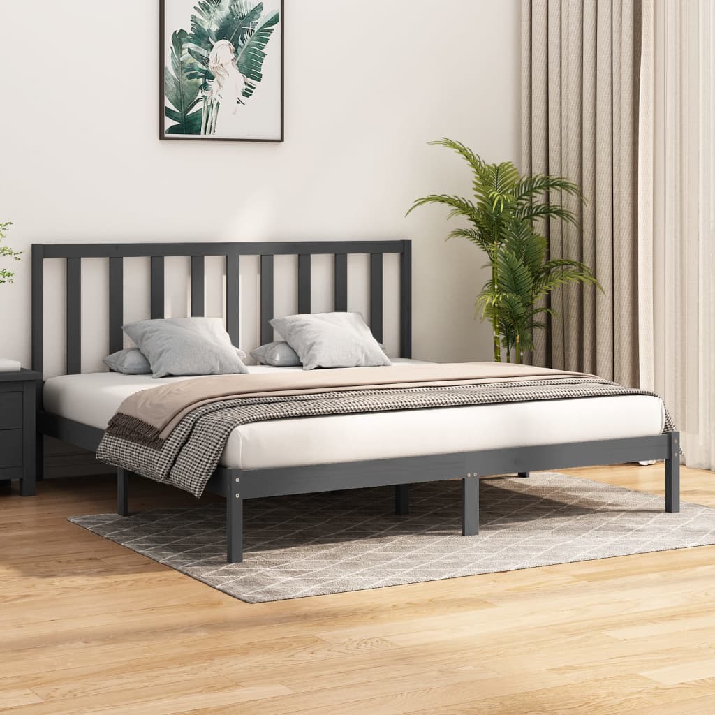 Bed Frame Without Mattress Solid Wood Pine King Size