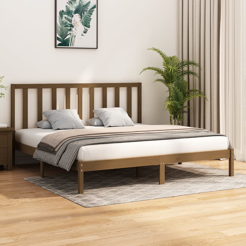 Bed Frame Without Mattress Solid Wood Pine King Size