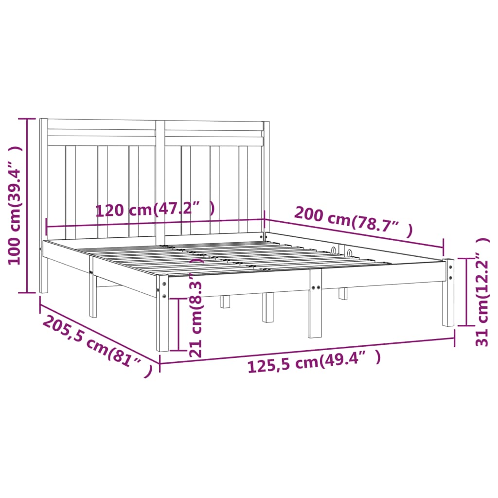 Bed Frame Without Mattress Solid Wood