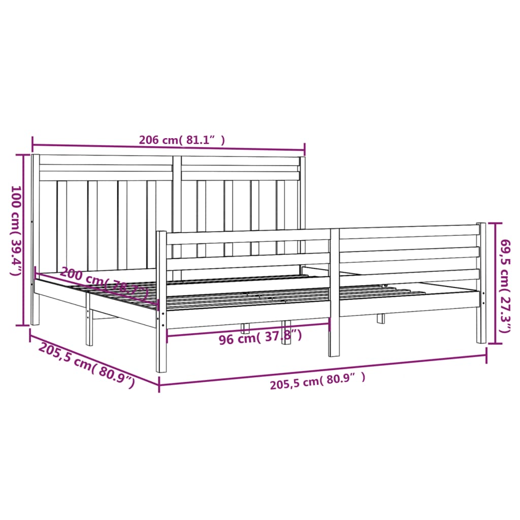 Bed Frame Without Mattress Solid Wood