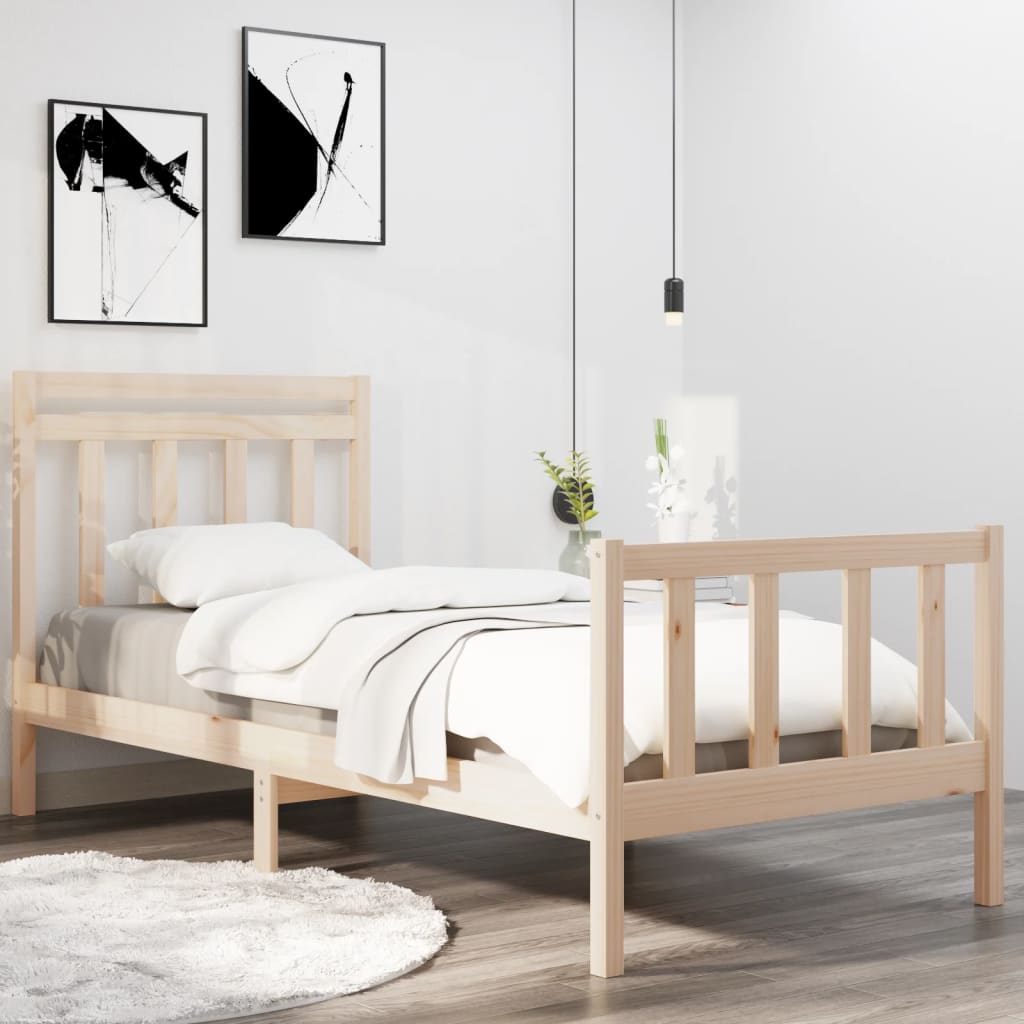 Bed Frame Without Mattress Single Solid Wood