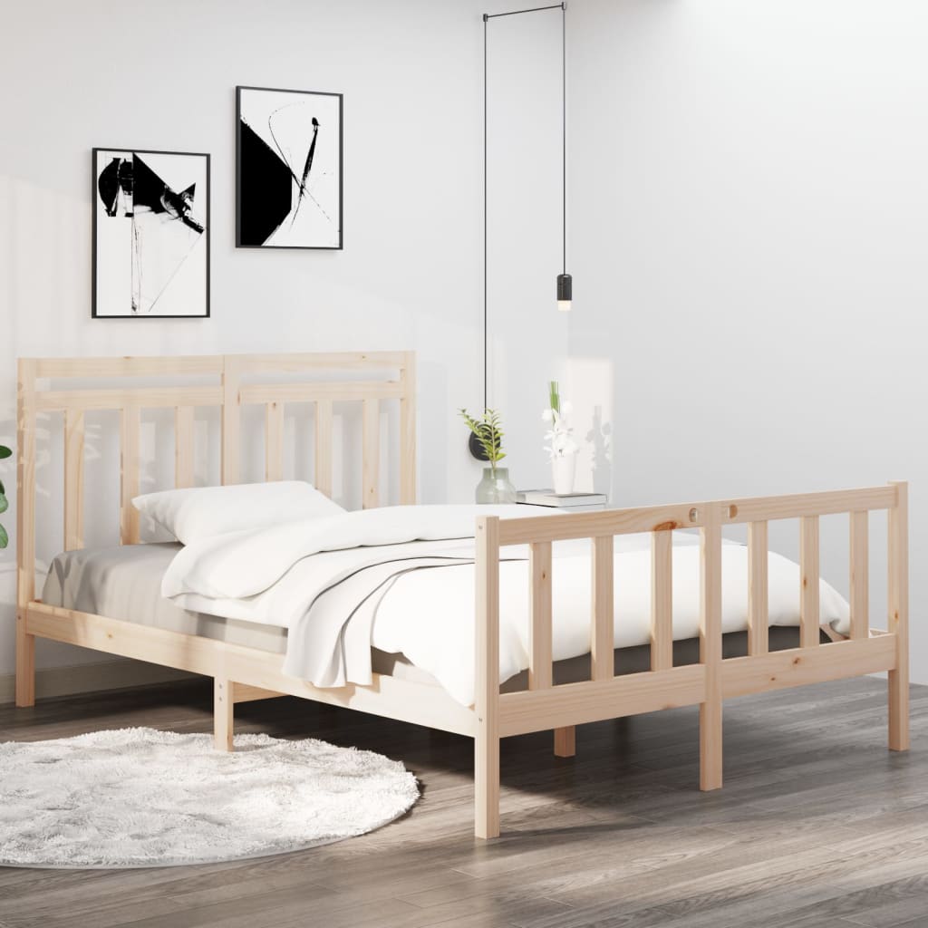 Bed Frame Without Mattress Single Solid Wood