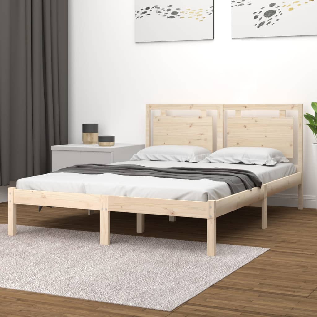 Bed Frame Without Mattress King Size Solid Wood