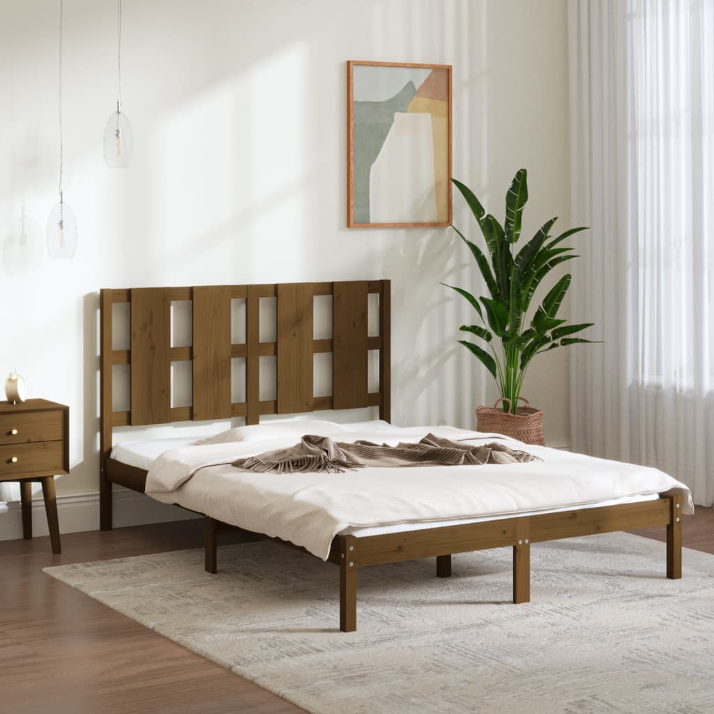 Bed Frame Without Mattress Small Double Solid Wood