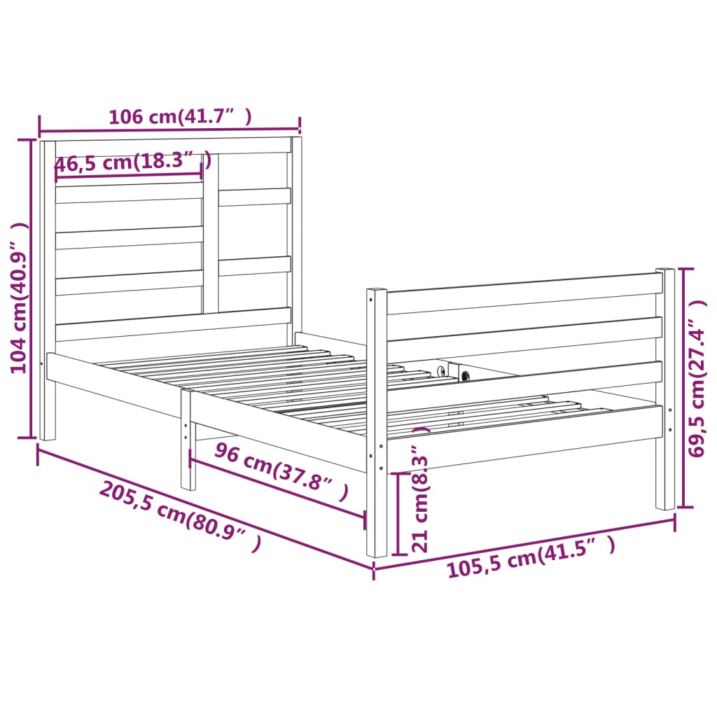 Bed Frame Without Mattress Solid Wood