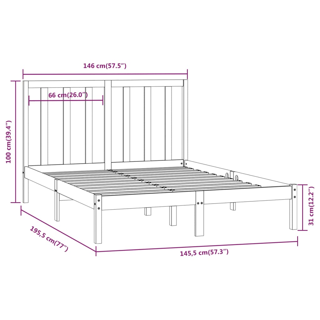 Bed Frame Without Mattress Solid Wood Pine
