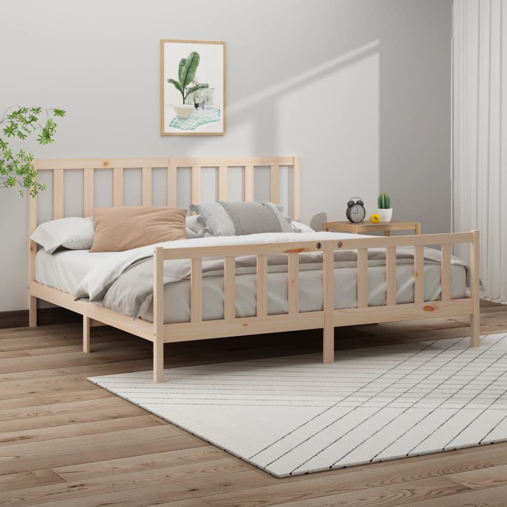 Bed Frame Without Mattress Solid Wood Pine