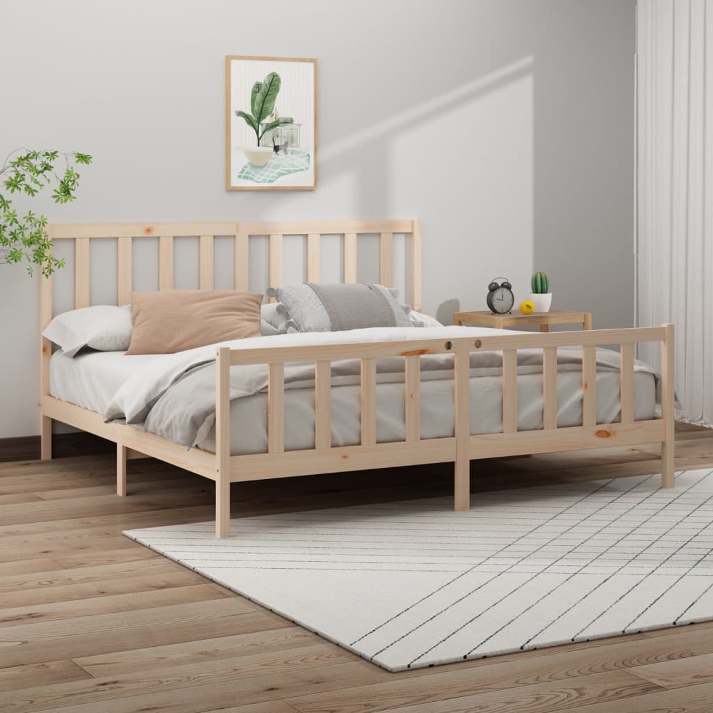 Bed Frame Without Mattress Solid Wood Pine