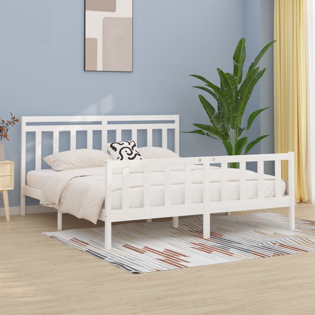 Bed Frame Without Mattress Solid Wood Pine King Size