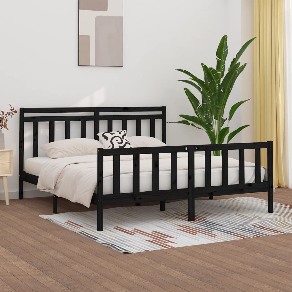 Bed Frame Without Mattress Solid Wood Pine King Size