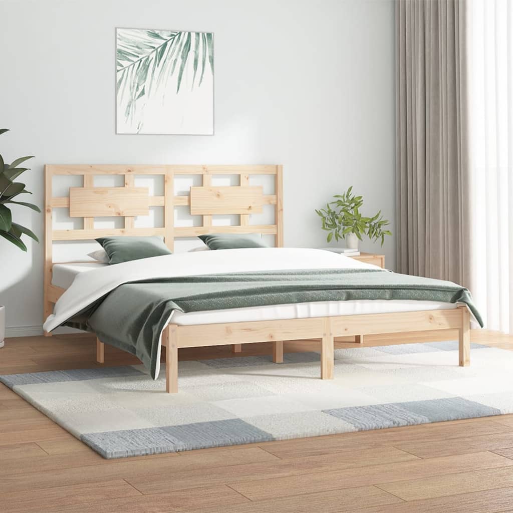 Bed Frame Without Mattress King Size Solid Wood Pine