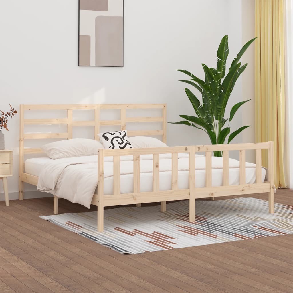 Bed Frame Without Mattress Solid Wood Pine